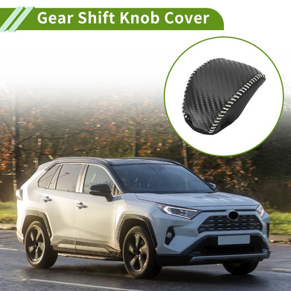Gear Shift Knob Cover for Toyota RAV4 (2019–2024) Black Carbon Fiber