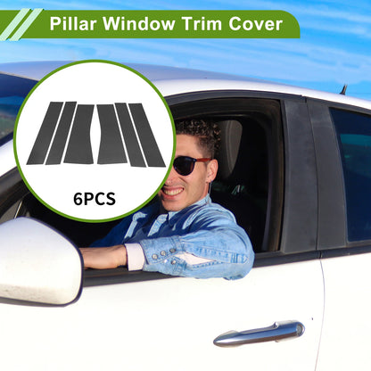 6 Pcs Pillar Window Trim for Nissan Elgrand E52 (2011–2023) Carbon Fiber