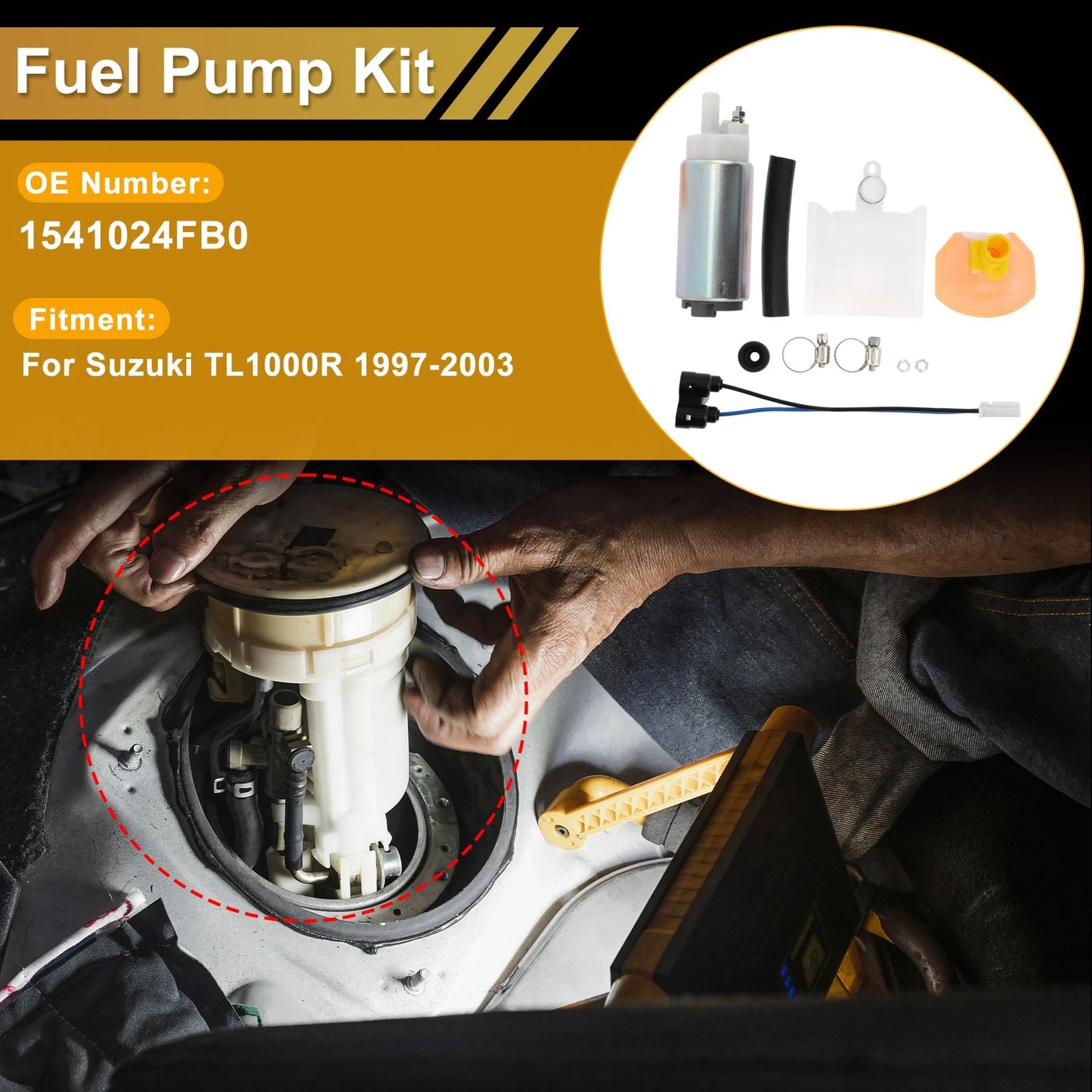 Fuel Pump for Suzuki TL1000R (1997–2003) Replaces 1541024FB0