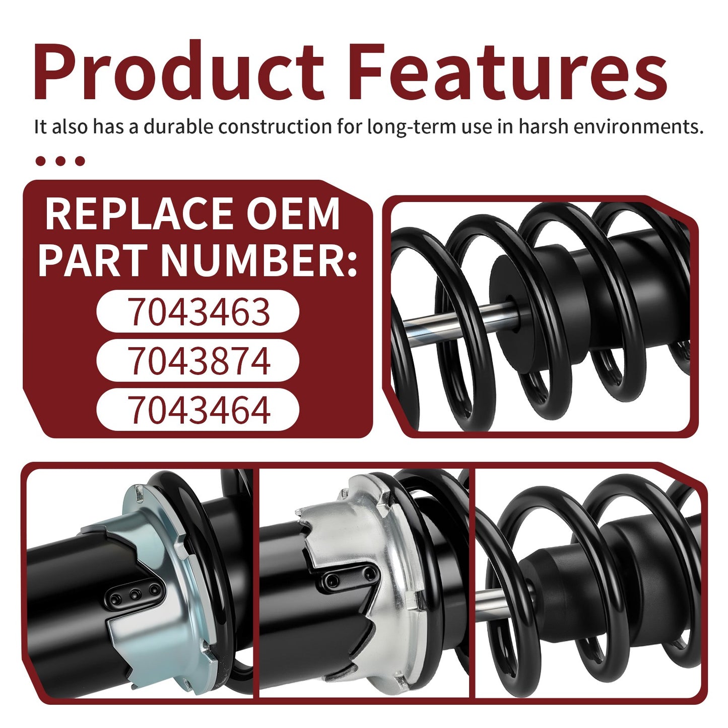 Set of 4 Shocks for Polaris Sportsman XP 550 (2009–2010, 2014)