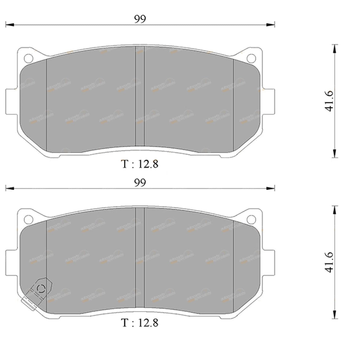 Set of 4 Rear Disc Brake Pads for Kia Carens (2000–2002)