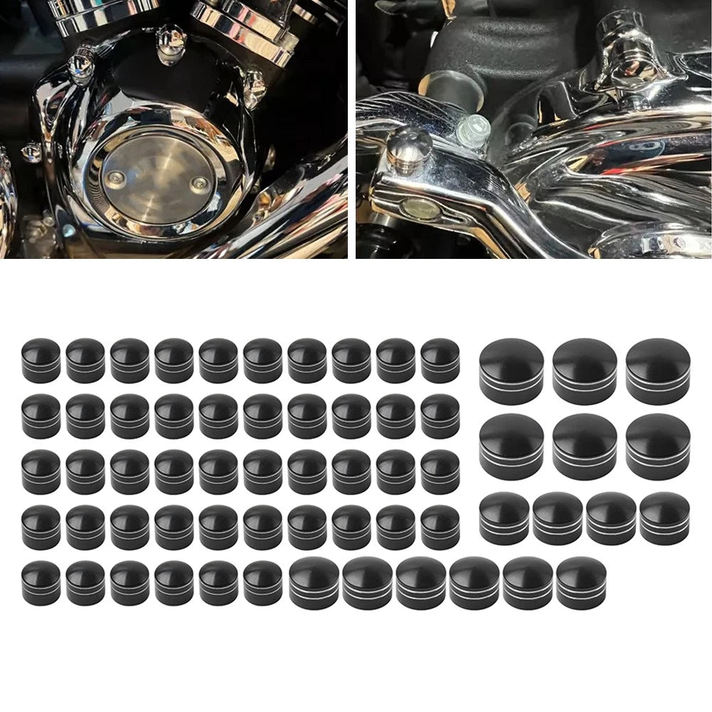 62X CNC Engine Bolt Topper Cap Cover Kit for Harley Touring Softail M8 (2018–2024)