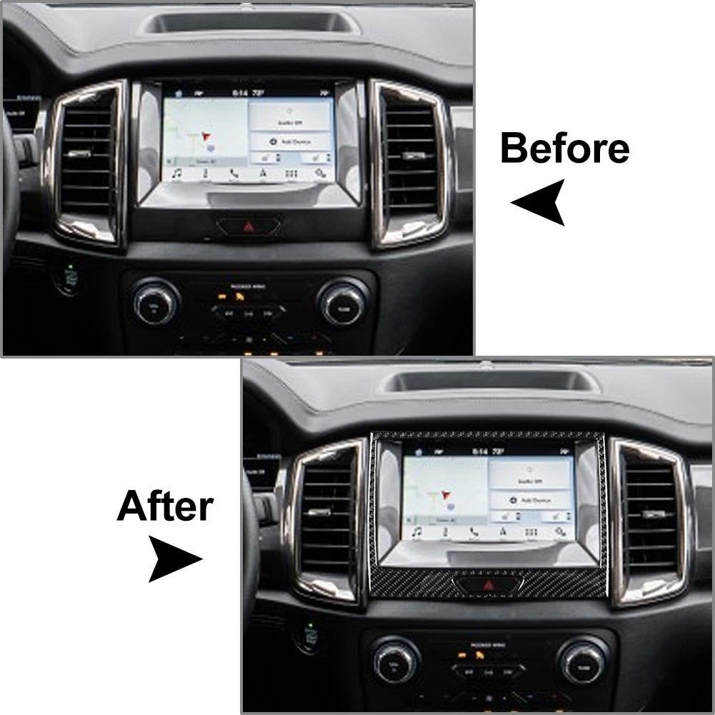 Carbon Fiber Black GPS Panel Cover Trim for Ford Ranger Sport (2015–2022)