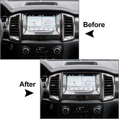 Carbon Fiber Black GPS Panel Cover Trim for Ford Ranger Sport (2015–2022)