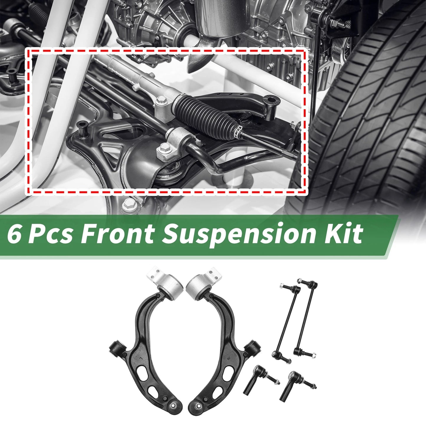 Set of 6 Front Lower Control Arms for Ford Flex (2010–2012) No.MS401121/MS401122