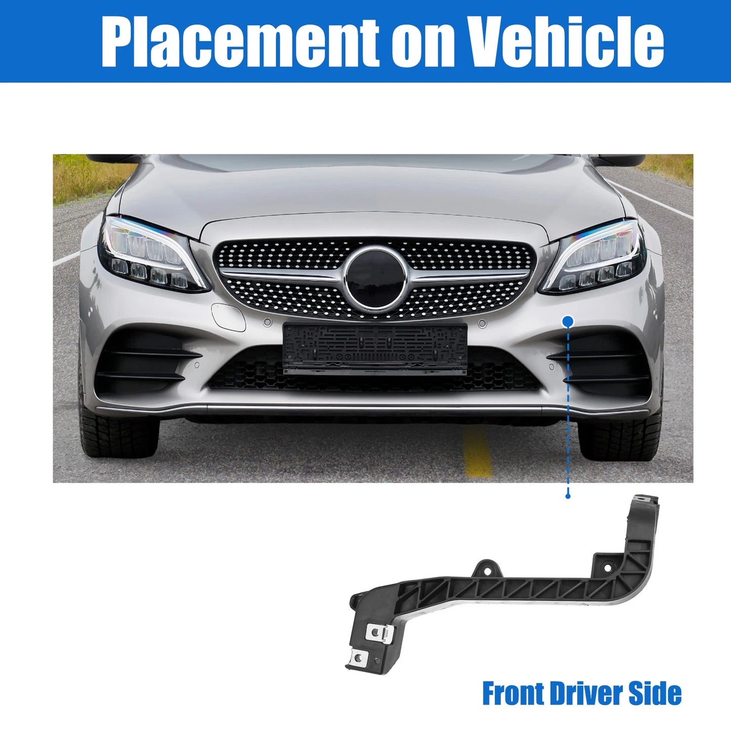 Front Right Upper Bumper Cover Inner Support Bracket for Mercedes-Benz GLE350 (2016–2023)