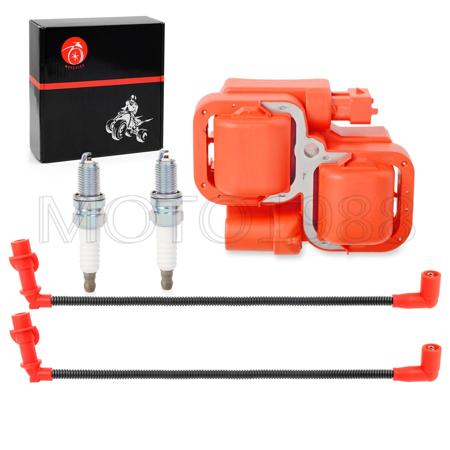 Ignition Coil and Spark Plug Set for Polaris Ranger 700 800 (2005–2010)