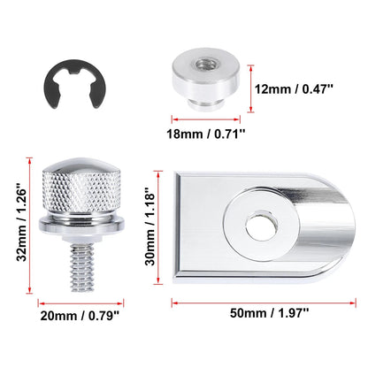 Seat Bolt Tab Screw Mount Knob Nut Cover Kit for Harley Davidson (All Years)