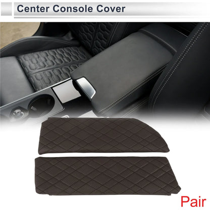 Center Console Cover with Storage Bag for BMW 5 Series (2018-2023) Deep Brown