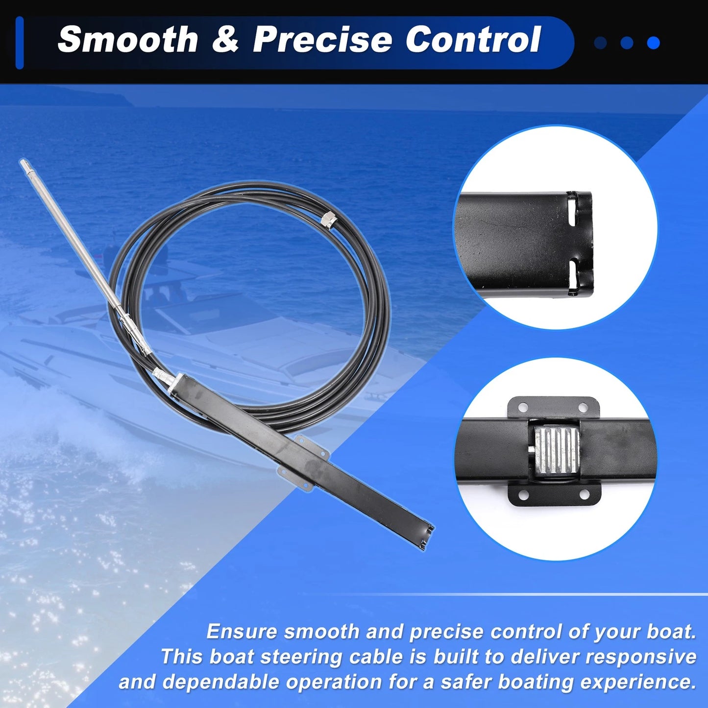 Steering Control Cable for Marine Boat (23 Ft, SSC13423/SSC 134)