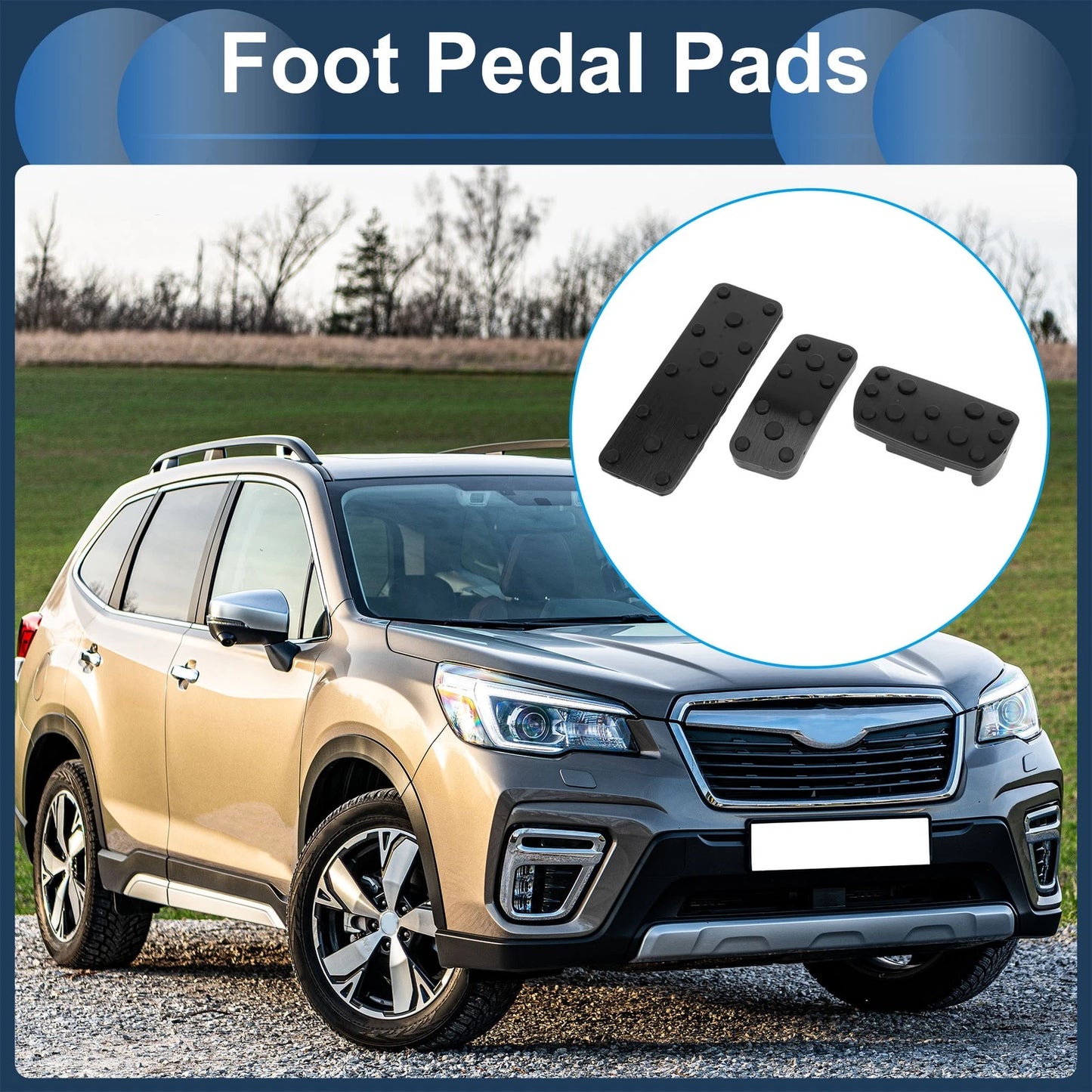 3 Pcs Automatic Foot Accelerator Pedal Covers for Subaru Forester (2006–2018)