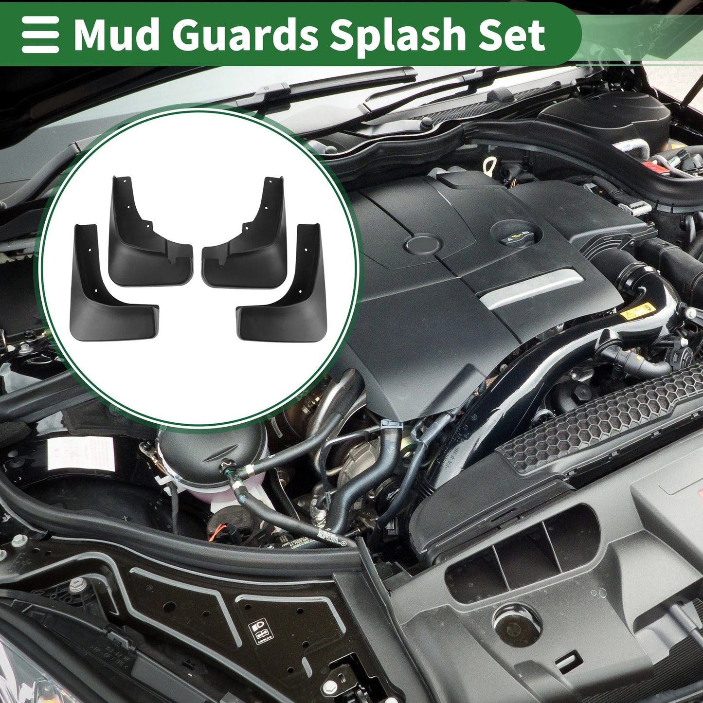 Set of 4 Mud Flaps Splash Guards for Mitsubishi Outlander (2006–2008)