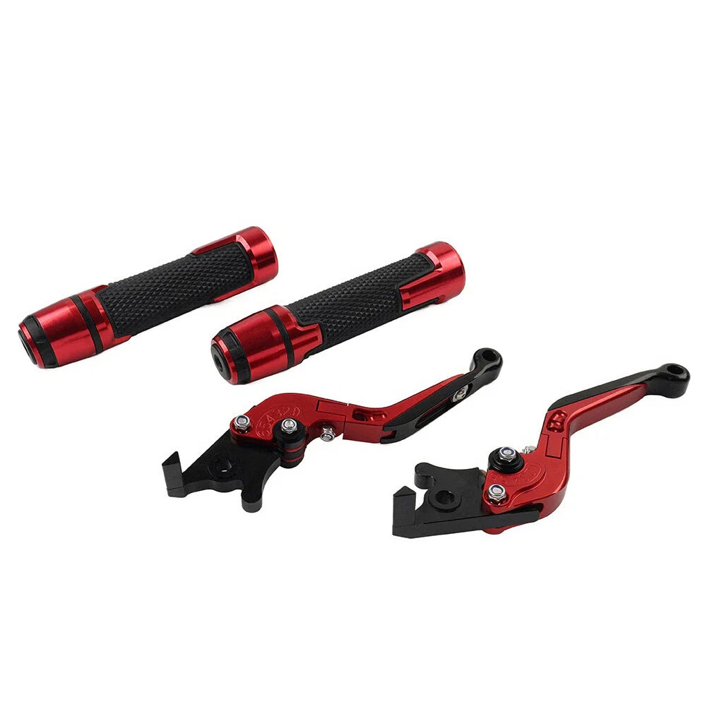Red Extendable Brake Clutch Levers Grip Set for Kawasaki ZX10R (2011-2023)