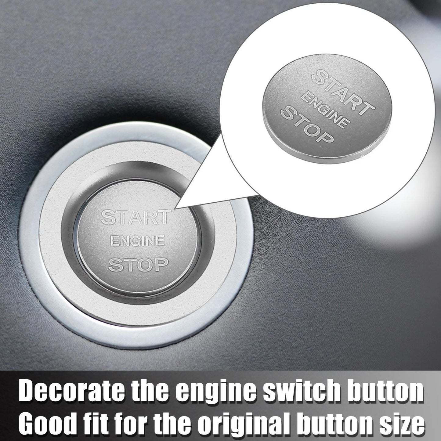 Engine Start Stop Button Cover Kit for Range Rover (2013–2022) Silver Tone
