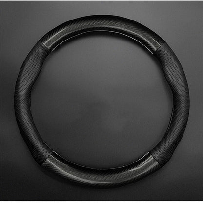 Carbon Fiber PU Leather Steering Wheel Wrap Cover for Tesla Model 3 (2017–2024)