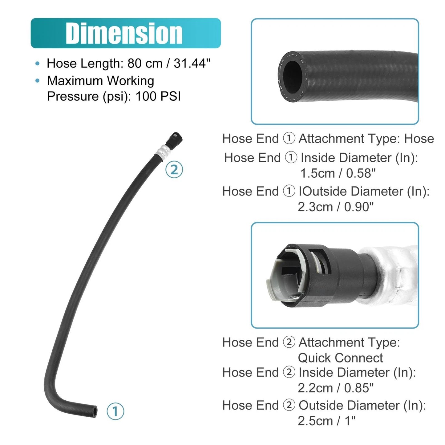 Heater Inlet Hose 15145587 for Cadillac Chevrolet Tahoe Suburban GMC (–)
