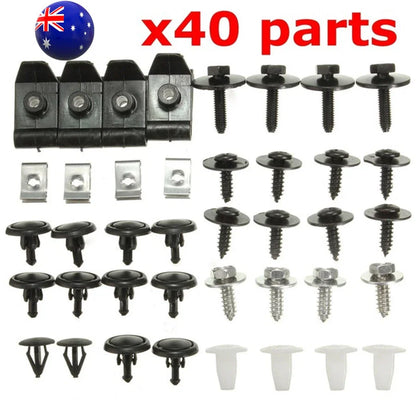 40 Pcs Car Bumper Door Trim Engine Retainer Clips