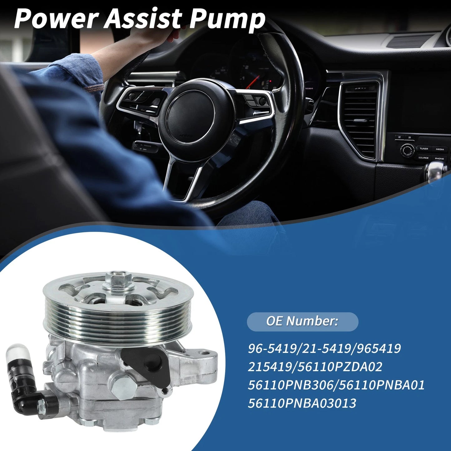 Power Steering Pump with Pulley for Honda Accord (2006–2007) No.56110PZDA02