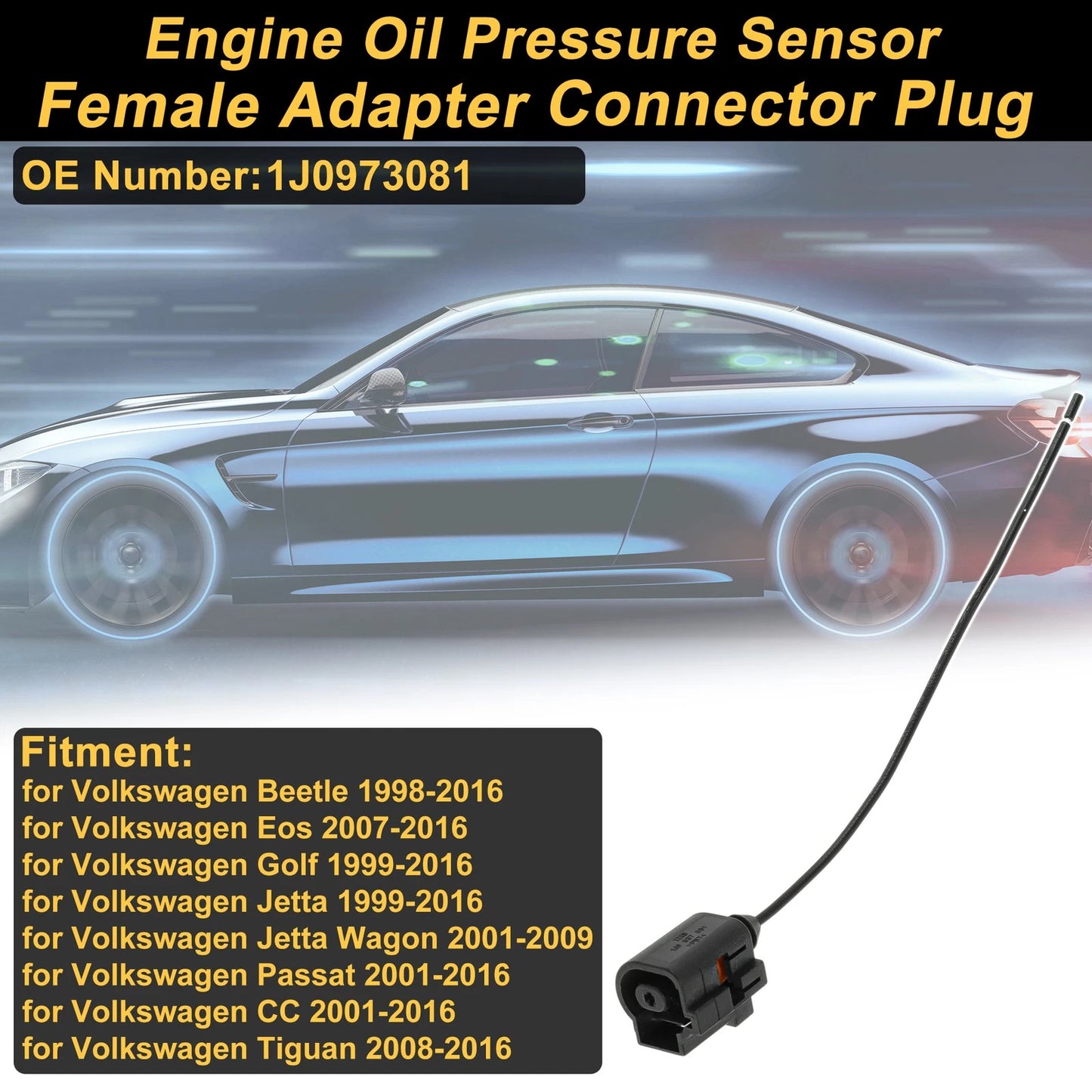 1 Pin Engine Oil Pressure Sensor Connector Plug for Volkswagen Beetle (1998–2016)