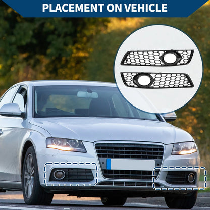1 Pair Front Fog Light Grill for Audi A3 8P (2009–2013) No. 8P0807682J/8P0807681AA
