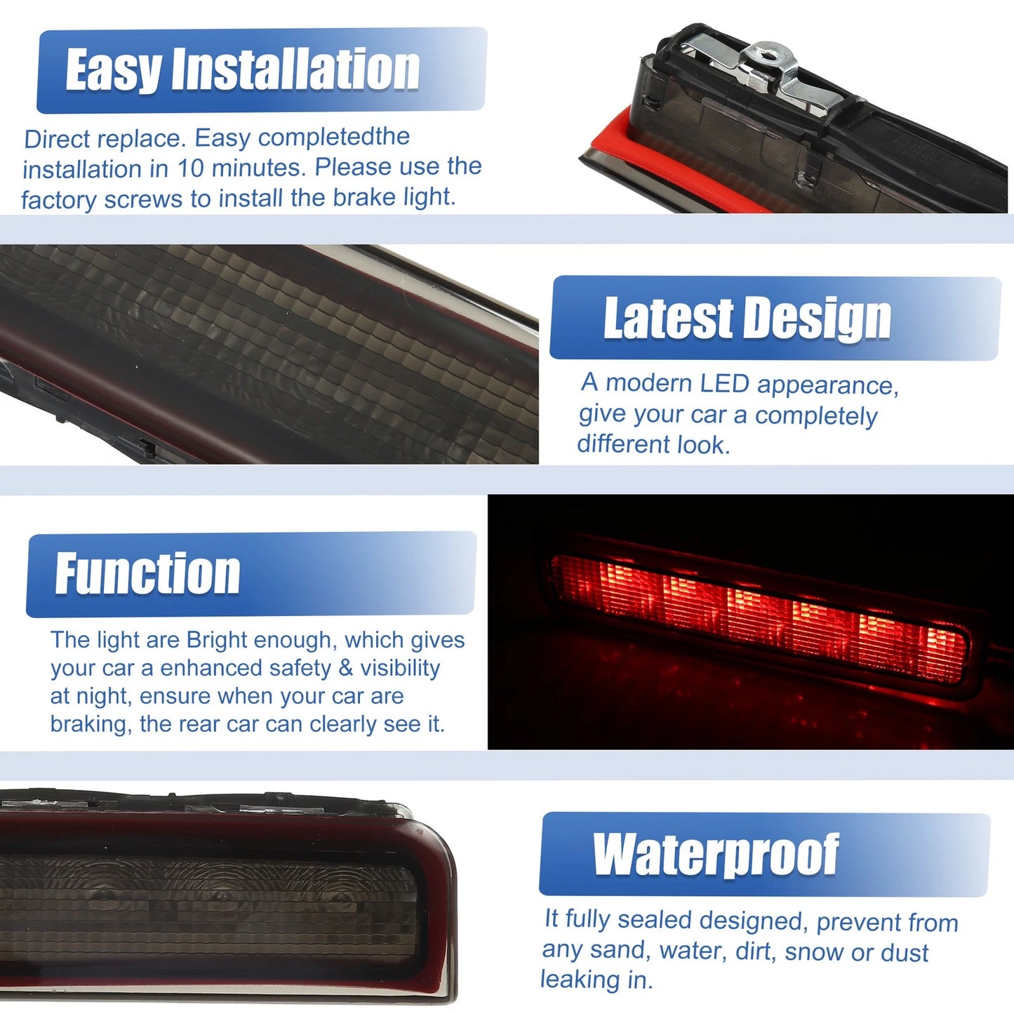 High Level Third Rear Brake Stop Light 2K0945087C for VW Caddy III (2004–2015)