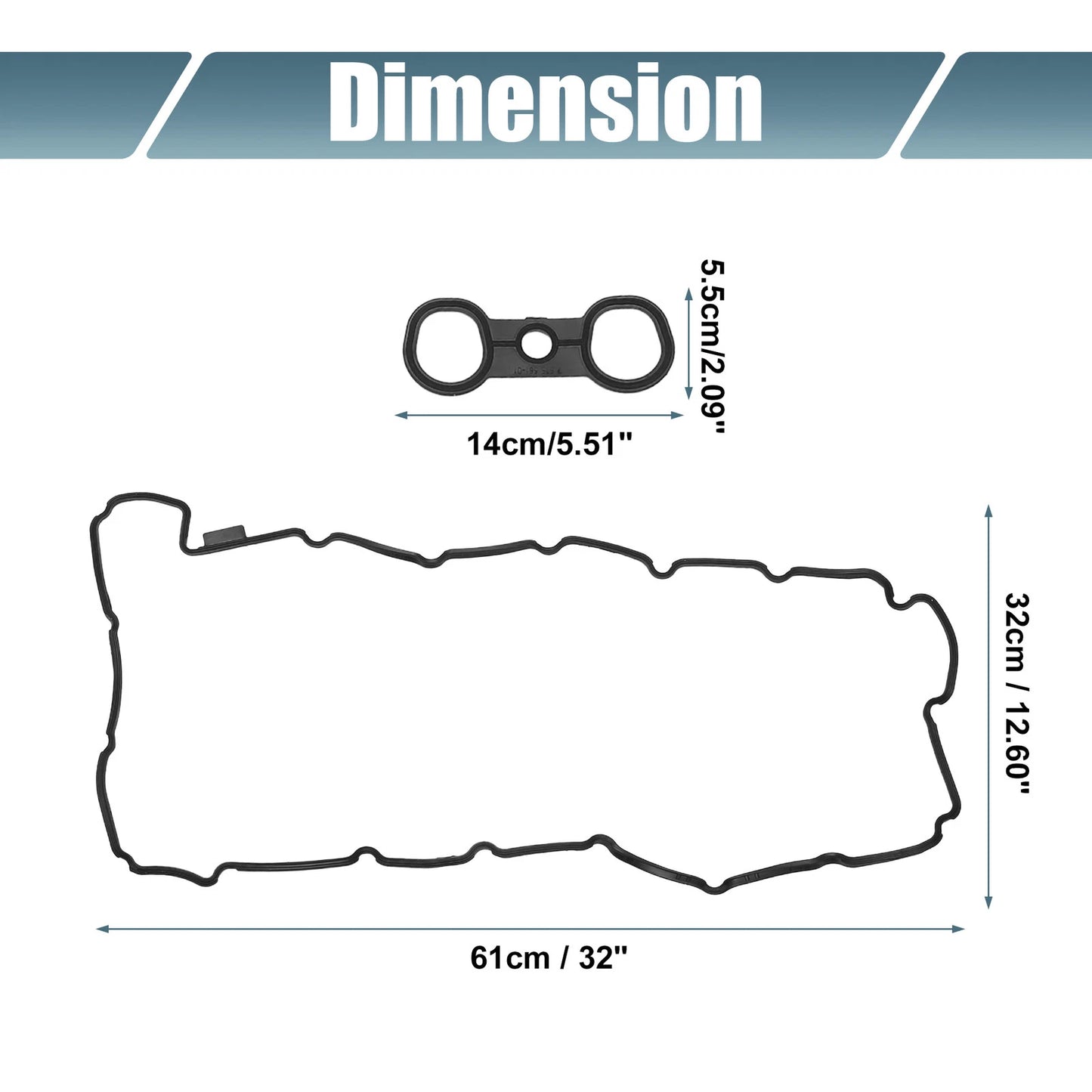 Set of 2 Valve Cover Gaskets for BMW 740iL (1996–1998) No.11127582245