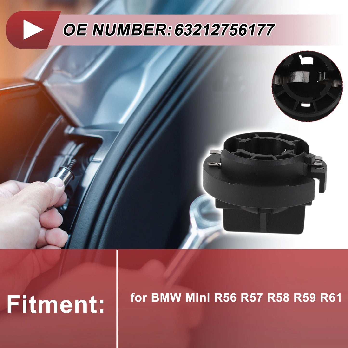 Brake Light Socket for BMW Mini R56 R57 R58 R59 (2006–2015) No. 63212756177