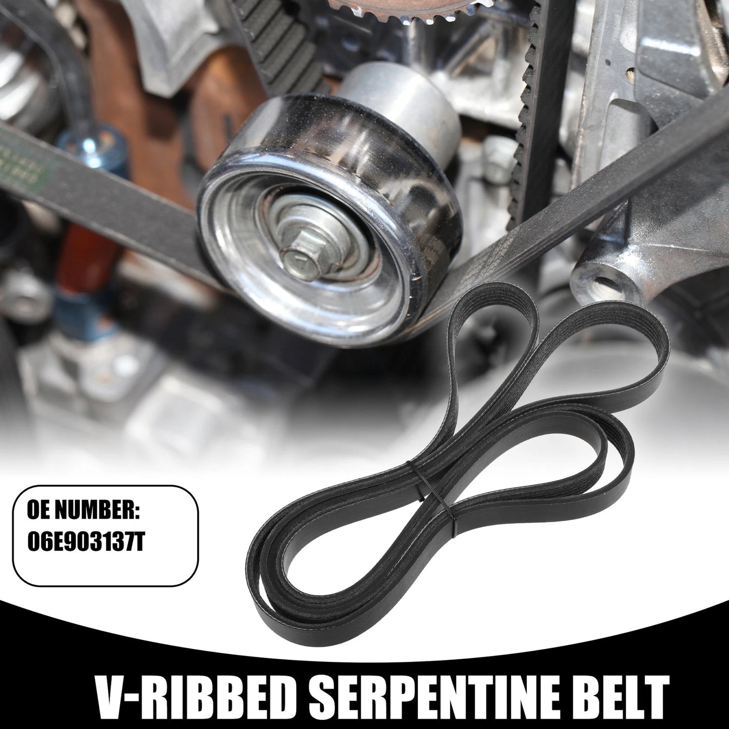 V-Ribbed Serpentine Belt No. 06E903137T for Audi S5 3.0L (2012–2017)