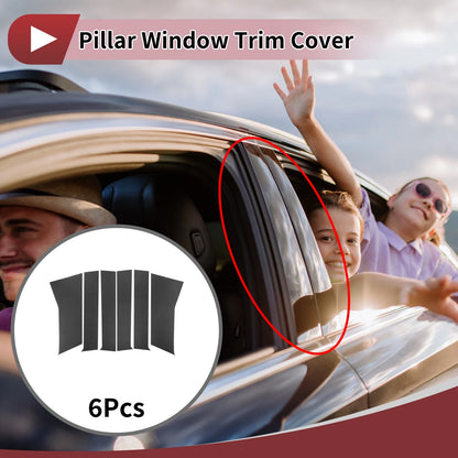 Set of 6 Car Door Pillar Window Trim for Toyota Veloz (2022–2025) Carbon Fiber