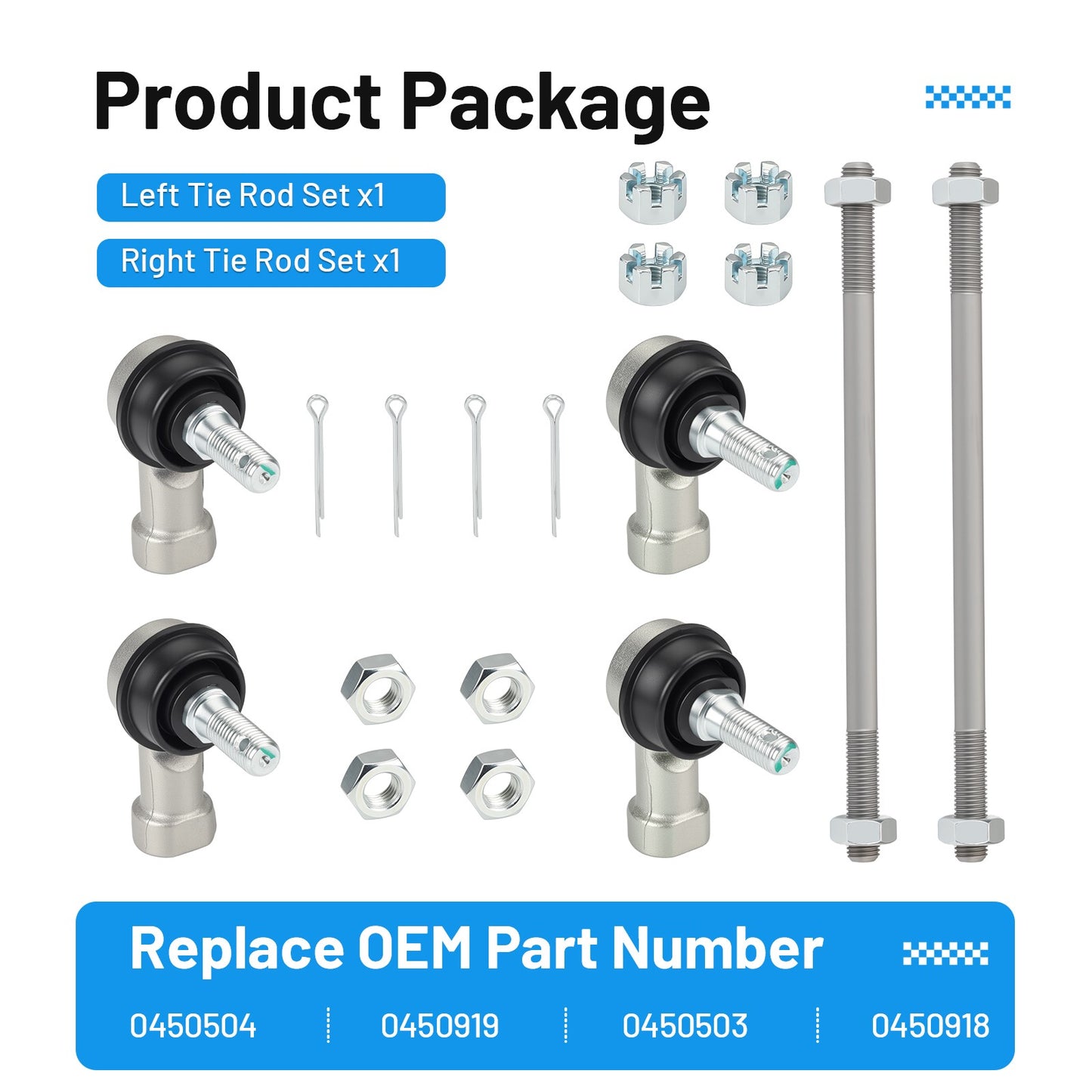 Set of 2 Tie Rod Ends for Polaris Sportsman 90 (2001–2003)