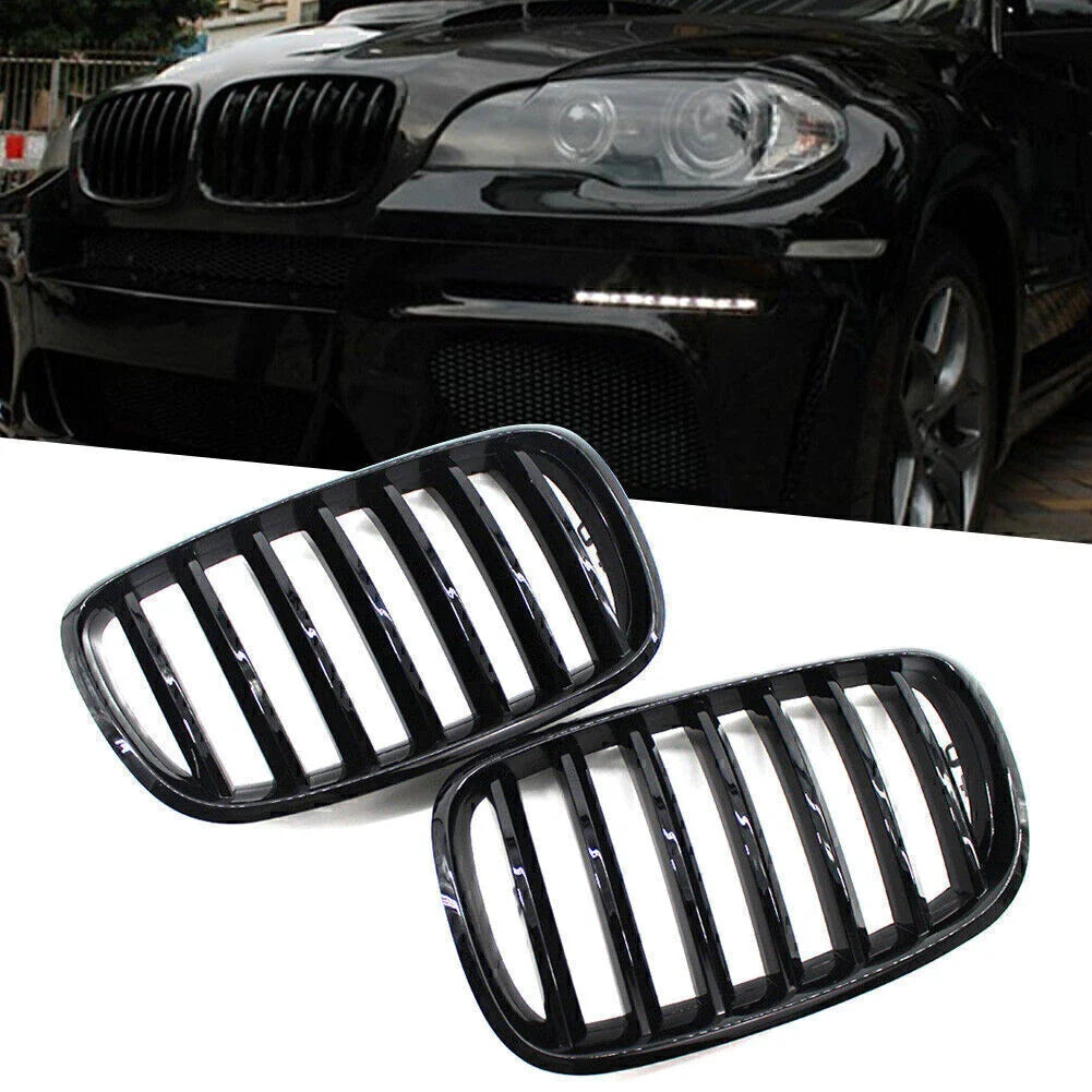 Gloss Black Front Kidney Grille for BMW X5 X6 E70 E71 (2007-2013)