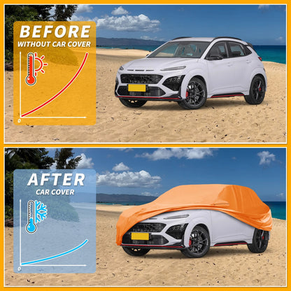 Car Cover Waterproof All Weather for Hyundai Kona (2018–2023) 210D-PU Zipper