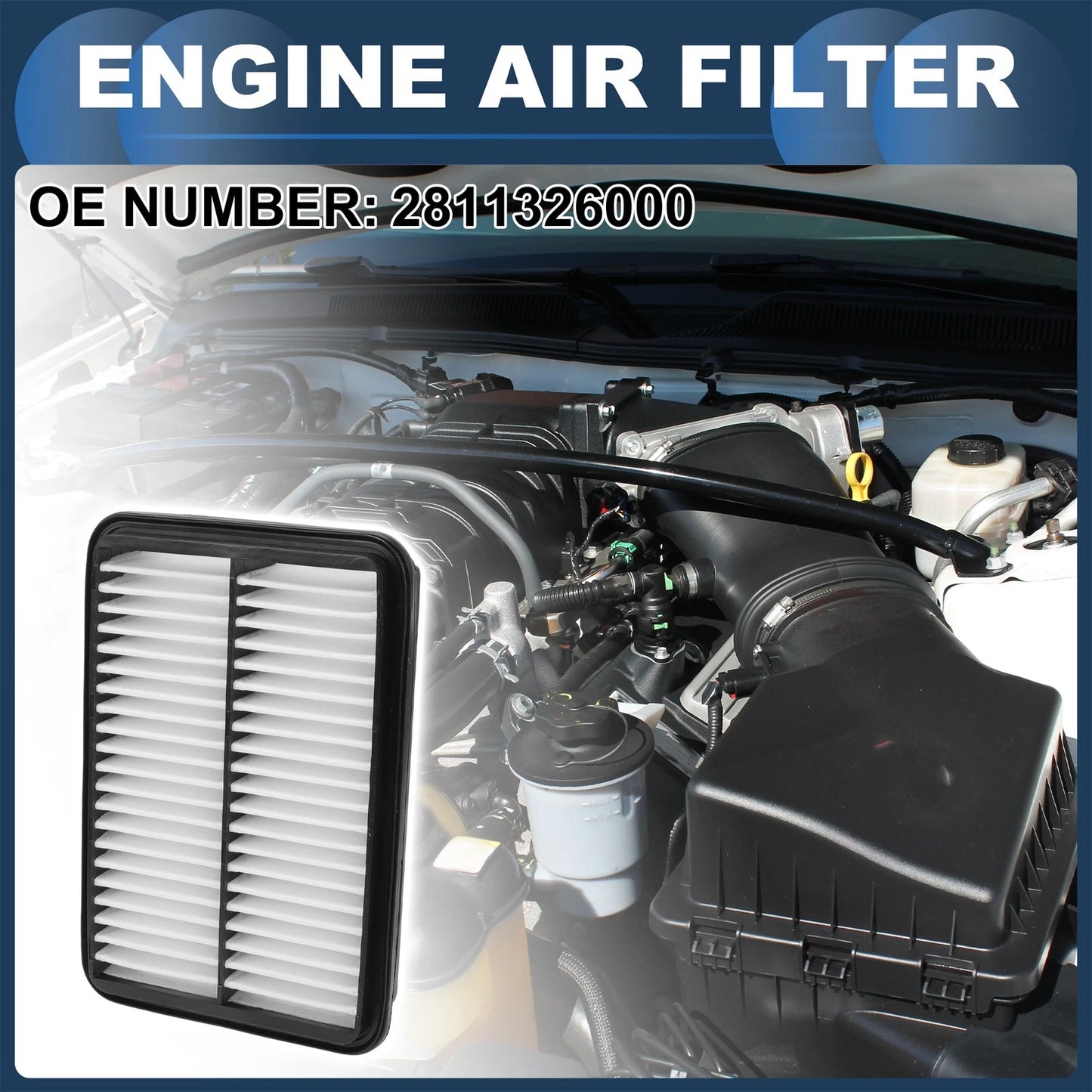 Engine Air Filter No. 2811326000 for Hyundai Santa Fe 2.4L 2.7L (2001–2006)