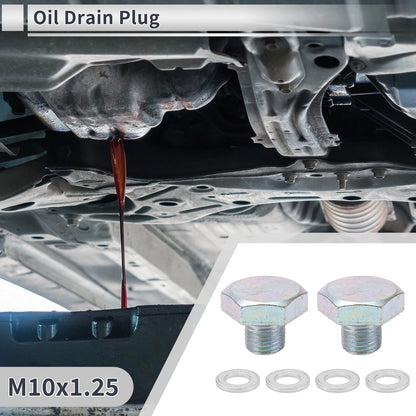 Set of 1 M10x1.25 Engine Oil Drain Plug with Gasket for Car Motorcycle