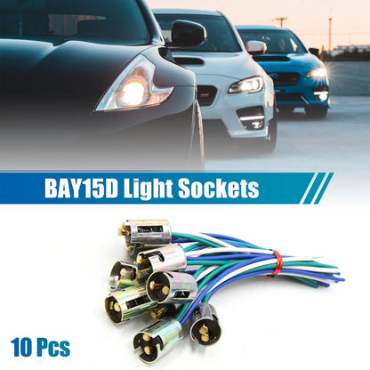 10pcs BAY15D LED Light Bulb Socket Holder for Various Vehicles
