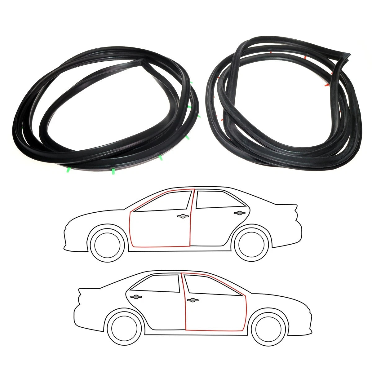 Front Door Weatherstrip Set for Toyota Corona Mark II (RX10–RX13)