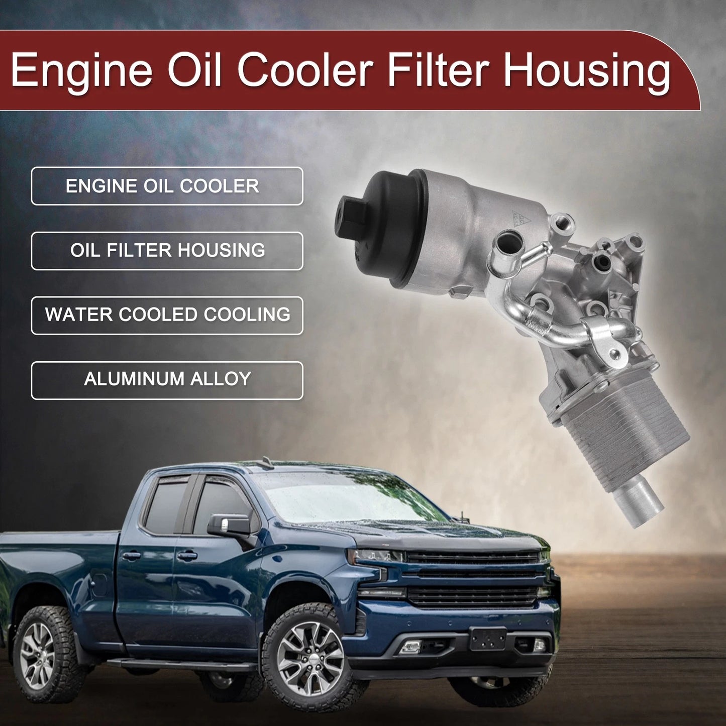 Engine Oil Cooler Filter Housing with Seals for Chevrolet Cruze (2011–2019) No. 55566784