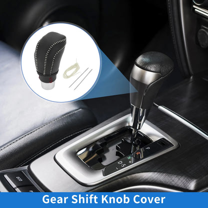 Gear Shift Knob Cover for Toyota Camry (2018–2023) Black Beige Faux Leather