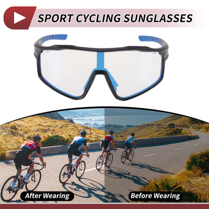 Motorcycle Riding Goggles for Various Models (Light Blue Lens, Black Blue Frame)