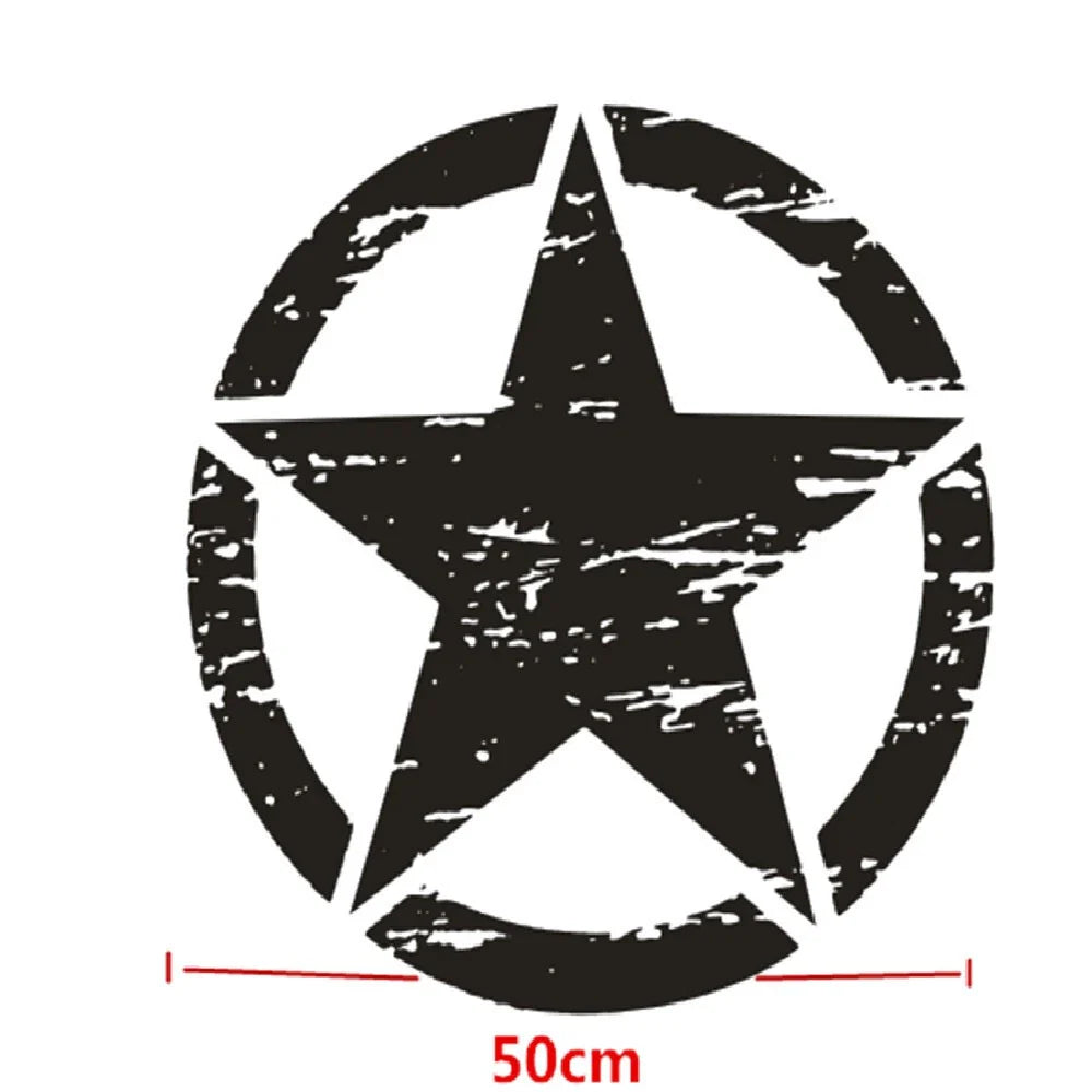 Black Round Star Decal Sticker for Jeep Wrangler