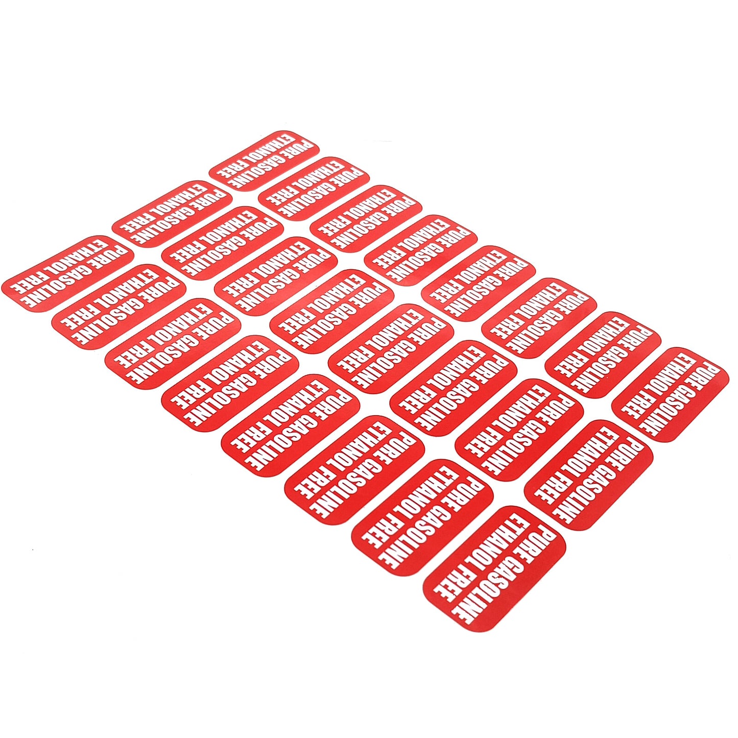 24-Pack Gasoline Ethanol Free Stickers for Fuel Tanks