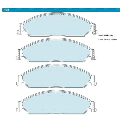 Front Drilled Slotted Disc Rotors & Brake Pads for Ford Falcon (2008–2016)