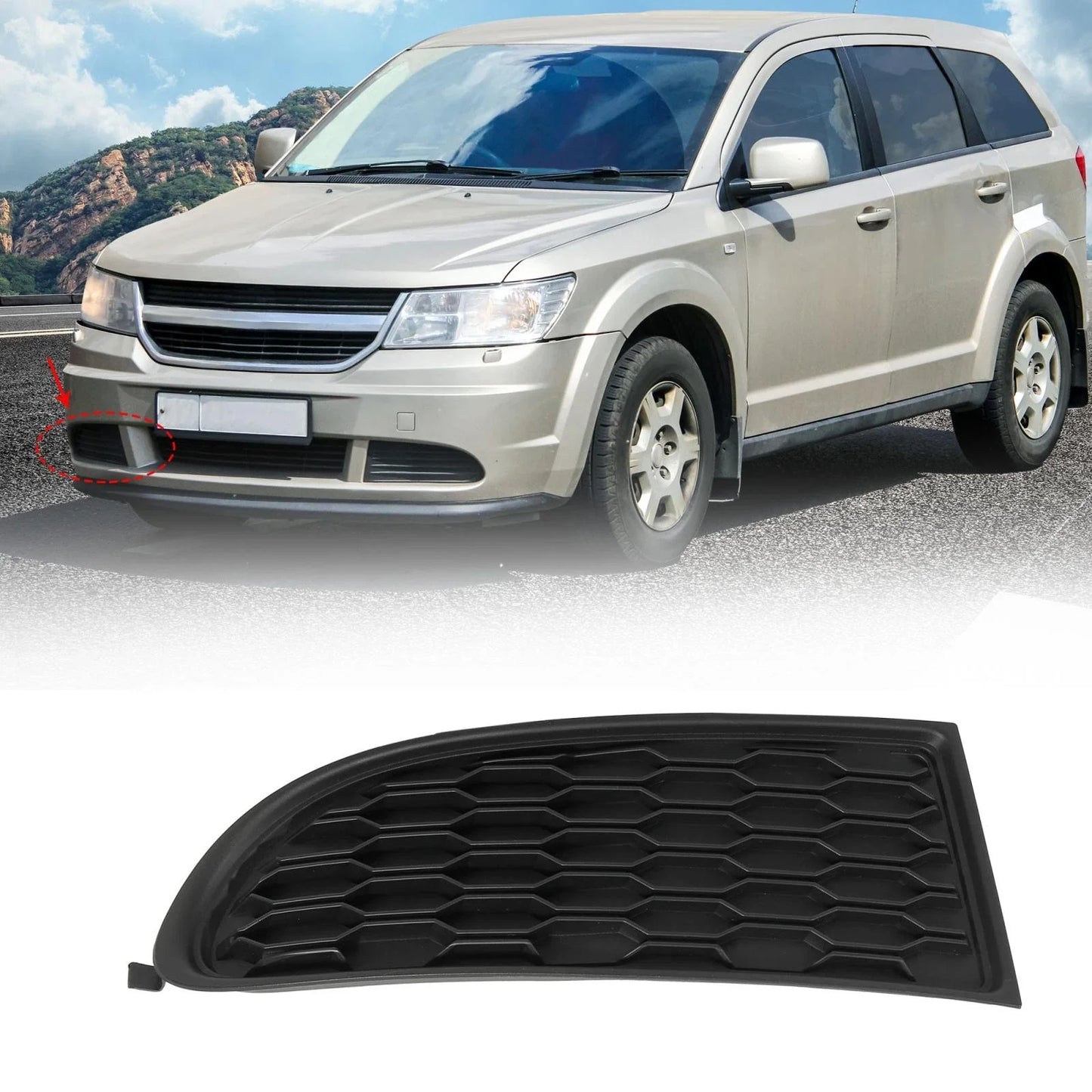 Dodge Journey Front Right Fog Light Grille Cover Trim for 2009-2019