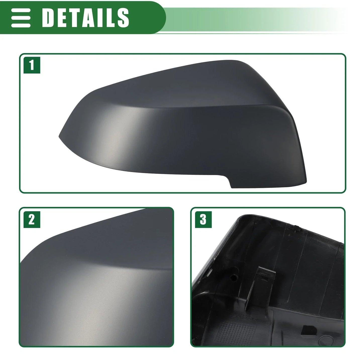Right Side Rearview Mirror Cap for BMW 528i (2011-2016) Deep Gray