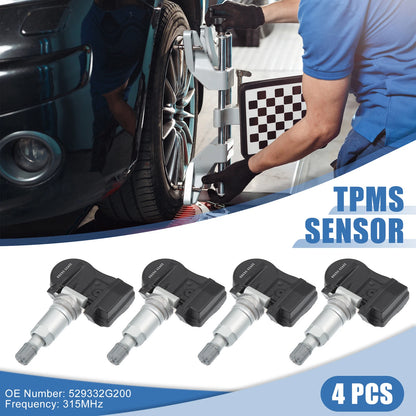 Set of 4 TPMS Sensors for Hyundai Accent (2006–2007) No. 529332G200