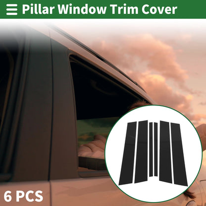 Set of 6 Door Pillar Window Trim for BMW X1 (2009–2015) Black