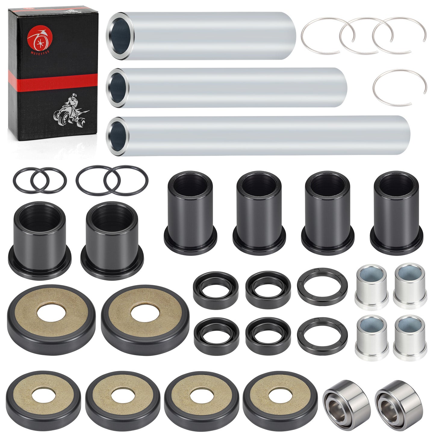 Rear Upper and Lower A-arm Bushing Shaft Kit for Honda Rincon 650 680 (2003–2014)