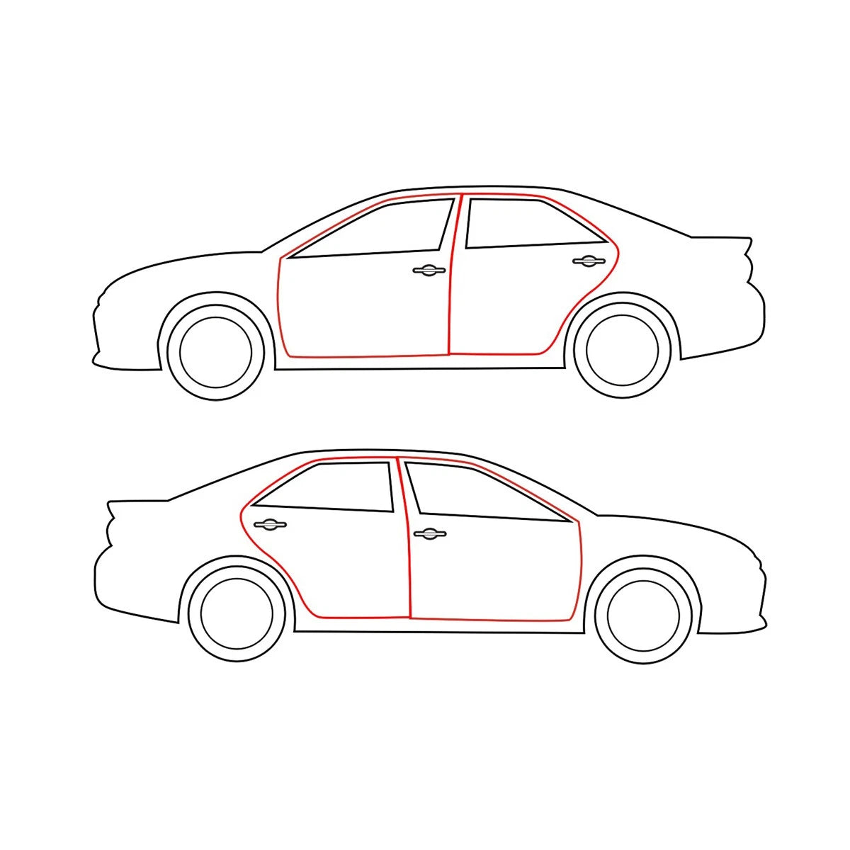 Weatherstrip Set for Toyota Corolla Sedan (CE120, NZE120, ZZE120)