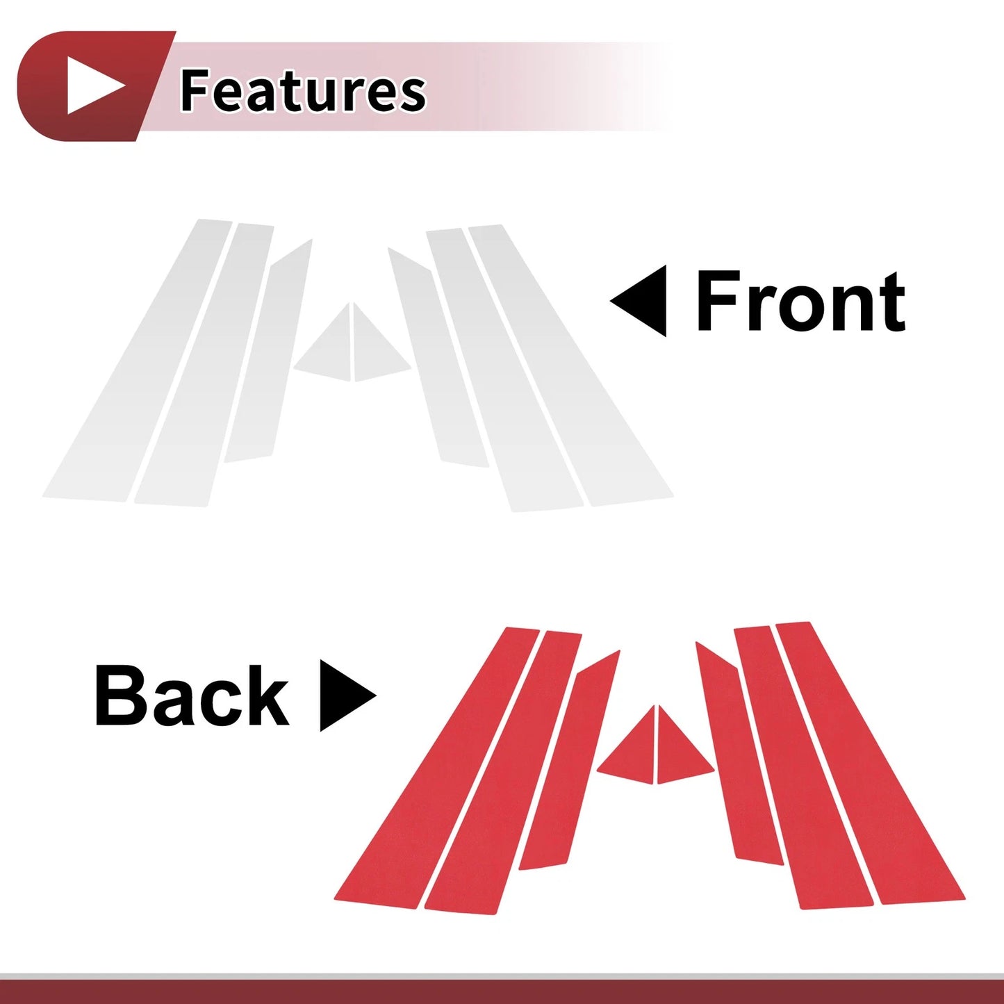 Set of 8 Door Pillar Window Trim for Jaguar E-Pace (2018–2024)