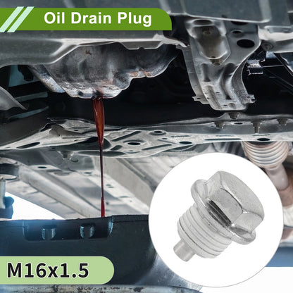 Set of 2 M16x1.5 Copper Oil Drain Plug with Gasket for Car